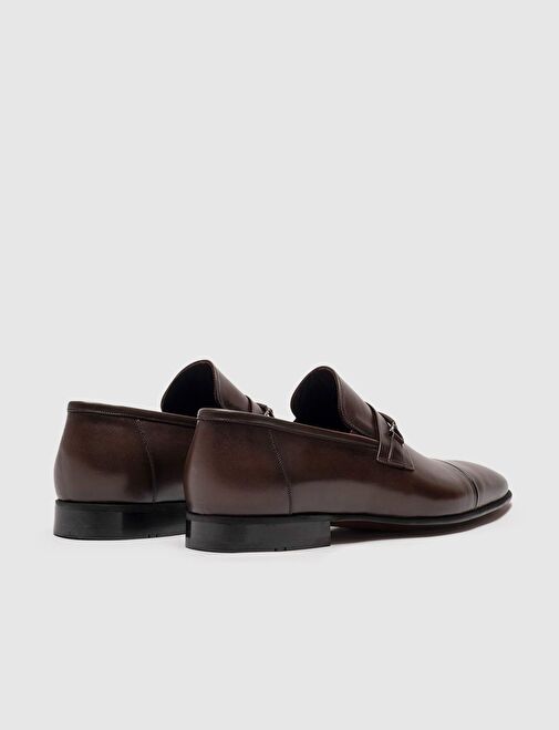 Neolit Tabanlı Hakiki Deri Kahverengi Tokalı Erkek Klasik Ayakkabı - Görsel 4