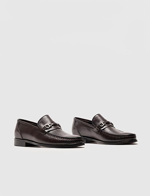 Hakiki Deri Kahverengi Tokalı Erkek Klasik Ayakkabı - Görsel 5