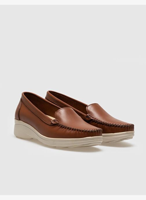 Hakiki Deri Taba Kadın Comfort Ayakkabı - Görsel 3