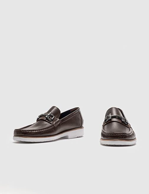 Hakiki Deri Kahverengi Erkek Günlük Ayakkabı - Görsel 5