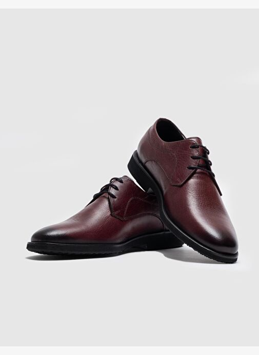 Hakiki Deri Bordo Bağcıklı Erkek Günlük Ayakkabı - Görsel 5