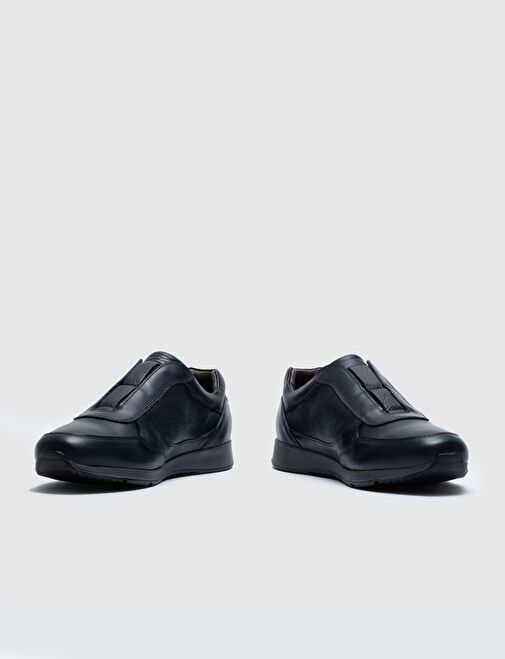 Hakiki Deri Lacivert Erkek Spor Ayakkabı - Görsel 5