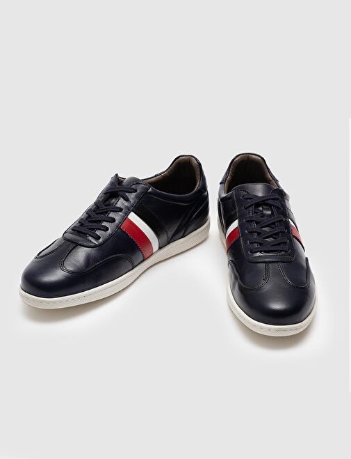 Cabani Ayakkabı Lacivert Erkek Deri Sneaker 28338 - Görsel 5
