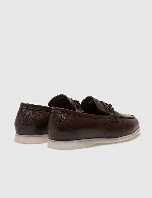 Hakiki Deri Kahverengi Tokalı Erkek Loafer - Görsel 4