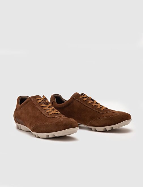 Hakiki Deri Taba Süet Bağcıklı Erkek Günlük Ayakkabı - Görsel 5