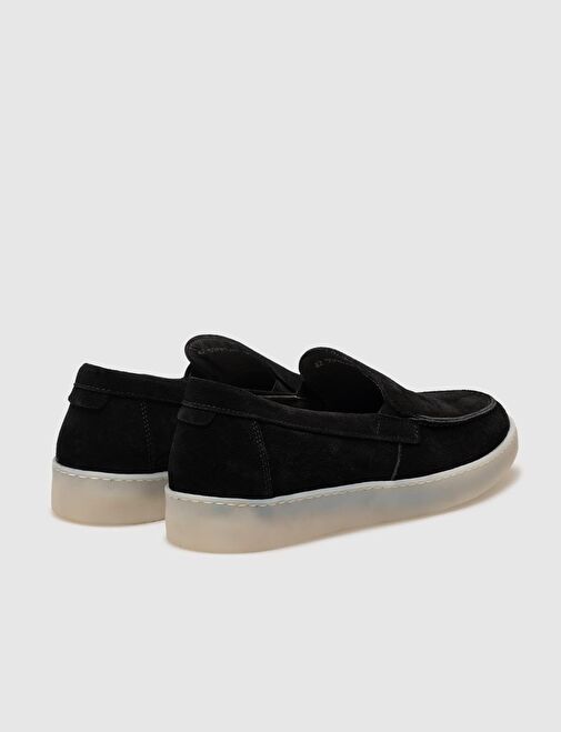 Hakiki Deri Siyah Süet Erkek Günlük Ayakkabı - Görsel 4