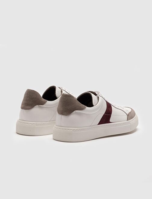 Cabani Ayakkabı Beyaz-Bordo Erkek Sneaker 121031R - Görsel 5