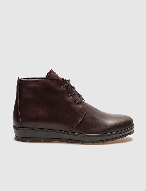 Hakiki Deri Bordo Bağcıklı Erkek Günlük Bot - Görsel 2