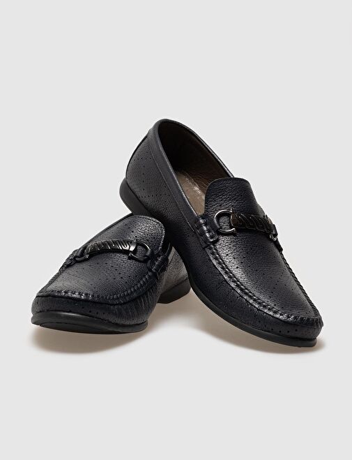 Cabani Ayakkabı Lacivert Erkek Deri Loafer 121142 - Görsel 5