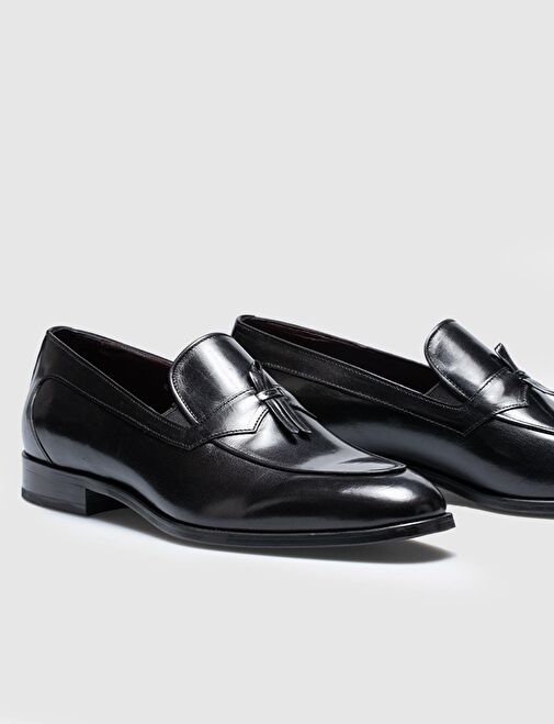 Hakiki Deri Siyah Erkek Klasik Ayakkabı - Görsel 5