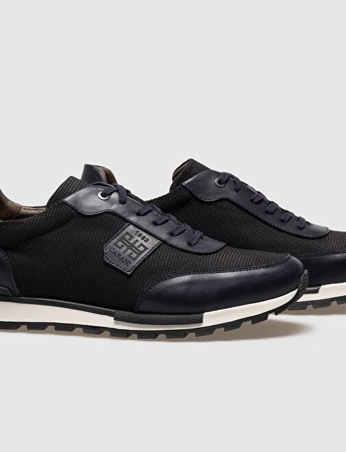 Hakiki Deri Lacivert Bağcıklı Erkek Spor Ayakkabı - Görsel 6