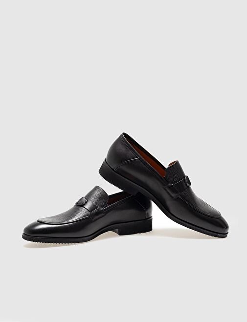 Hakiki Deri Siyah Erkek Klasik Ayakkabı - Görsel 5
