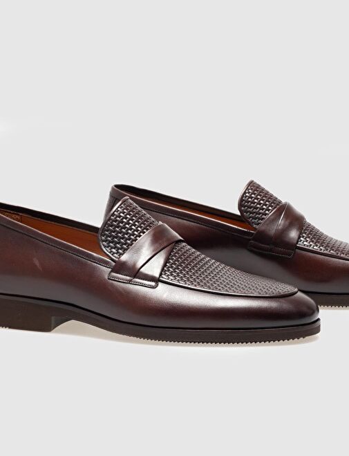 Hakiki Deri Kahverengi Erkek Klasik Ayakkabı - Görsel 5