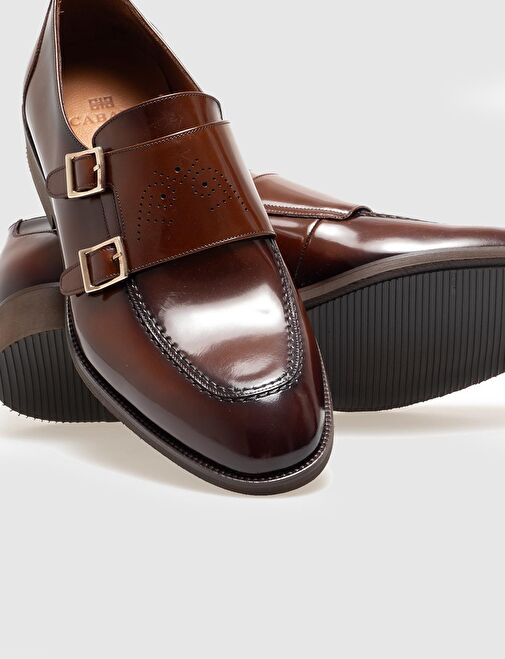 Hakiki Deri Taba Açma Çift Tokalı Erkek Klasik Ayakkabı - Görsel 5