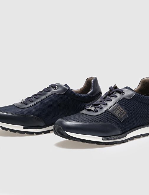 Cabani Ayakkabı Lacivert Erkek deri Sneaker 121169R - Görsel 5