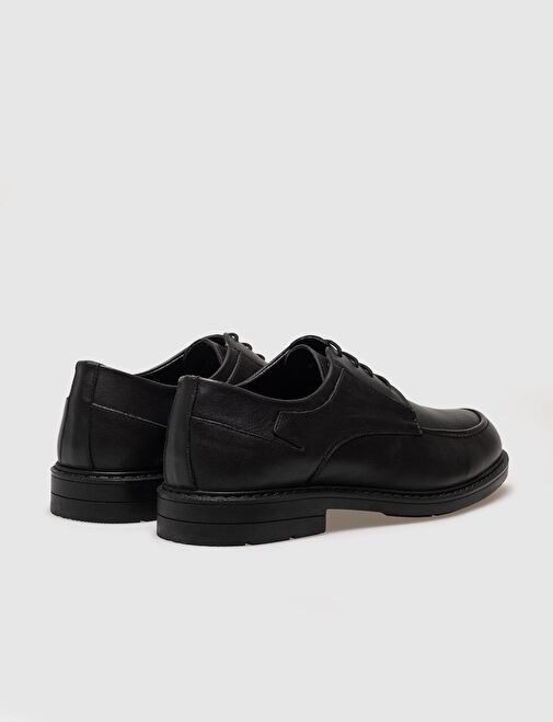 Hakiki Deri Siyah Bağcıklı Erkek Günlük Ayakkabı - Görsel 5