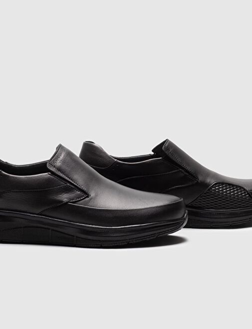 Hakiki Deri Siyah Erkek Günlük Ayakkabı - Görsel 5