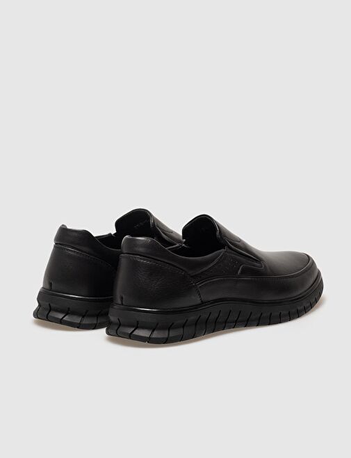 Hakiki Deri Siyah Erkek Günlük Ayakkabı - Görsel 4