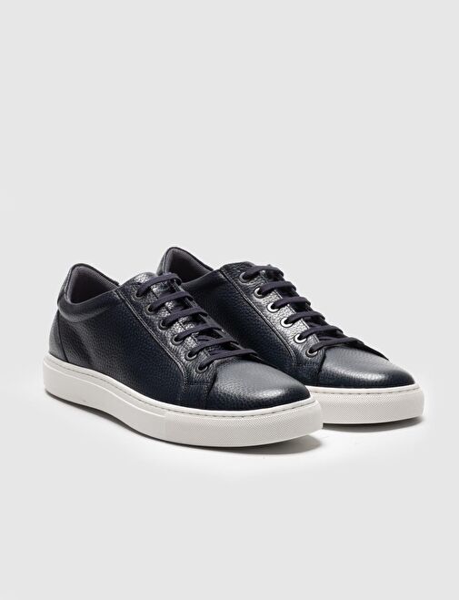 Cabani Ayakkabı Lacivert Erkek Deri Sneaker 28648 - Görsel 3