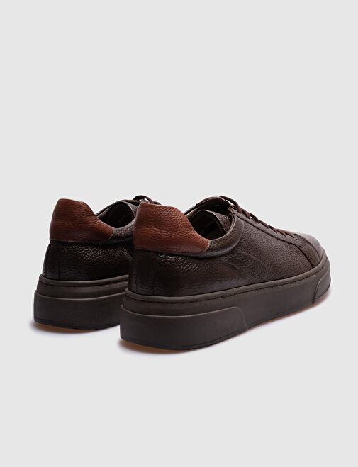 Hakiki Deri Kahverengi Bağcıklı Erkek Günlük Ayakkabı - Görsel 4