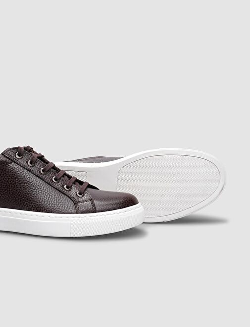 %100 Hakiki Deri Kahverengi Bağcıklı Erkek Günlük Ayakkabı - Görsel 5