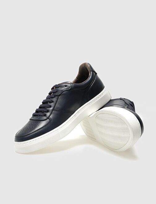 Cabani Ayakkabı Lacivert Erkek Deri Sneaker 120928 - Görsel 5