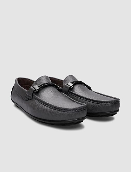 Cabani Ayakkabı Gri Erkek Deri Loafer 115113 - Görsel 3