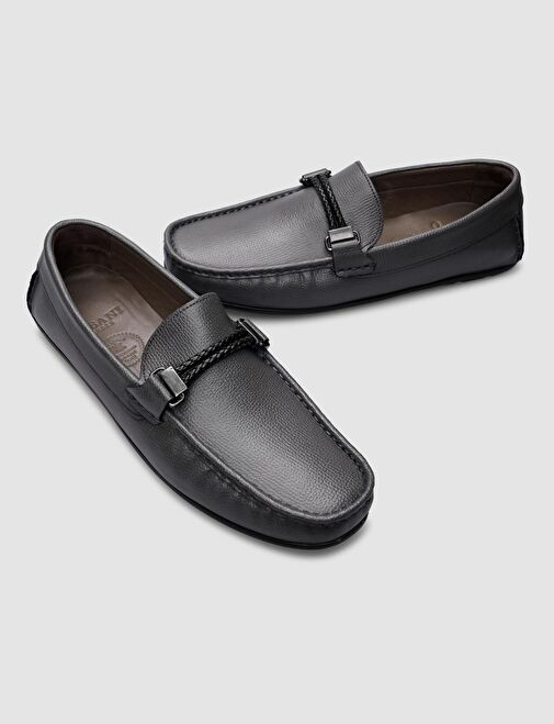 Cabani Ayakkabı Gri Erkek Deri Loafer 115113 - Görsel 5