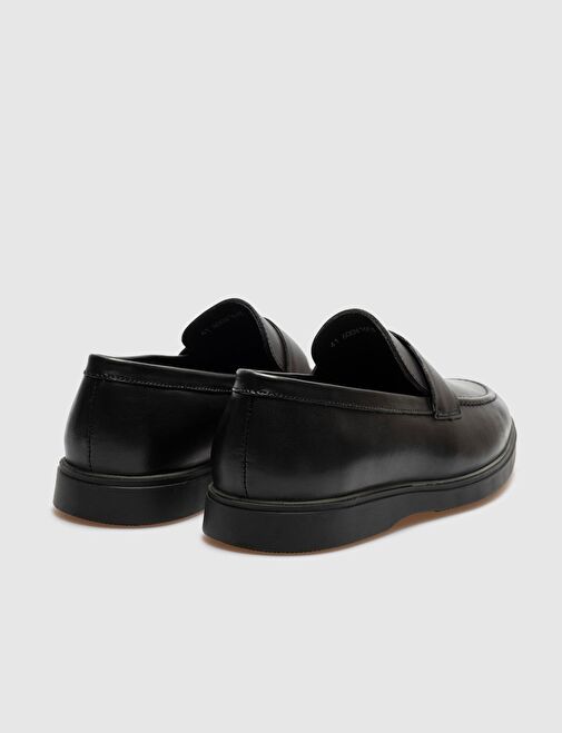 Hakiki Deri Siyah Erkek Günlük Ayakkabı - Görsel 4