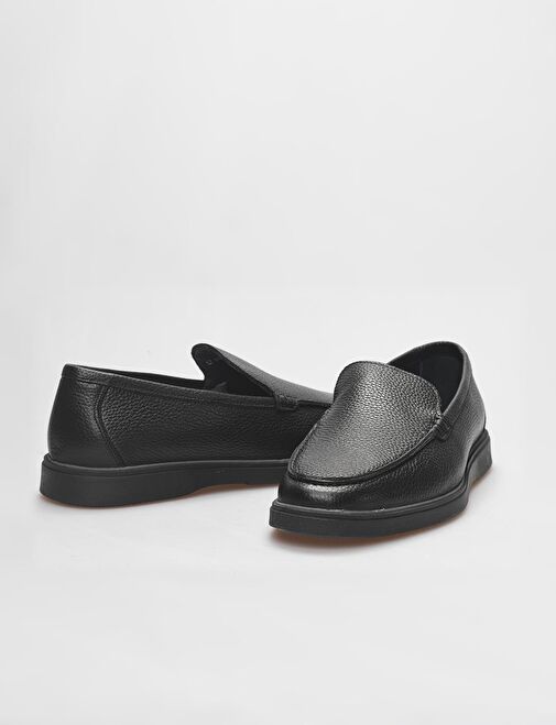 Hakiki Deri Siyah Erkek Loafer - Görsel 5