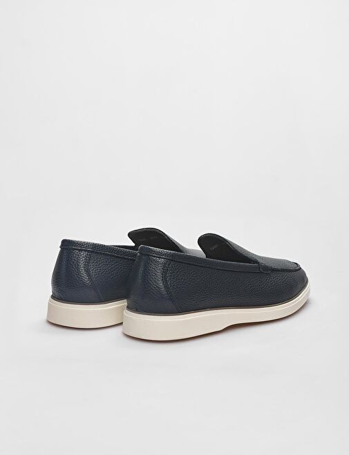 Hakiki Deri Lacivert Erkek Loafer - Görsel 4