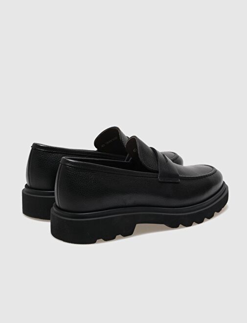 Hakiki Deri Siyah Erkek Günlük Ayakkabı - Görsel 4