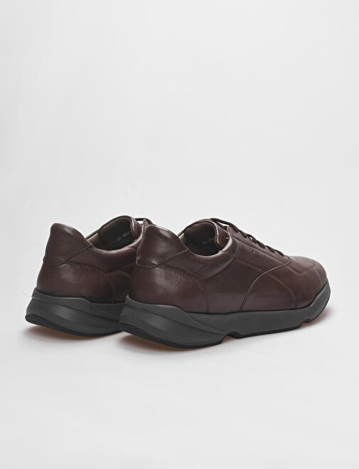 Hakiki Deri Kahverengi Bağcıklı Erkek Günlük Ayakkabı - Görsel 4