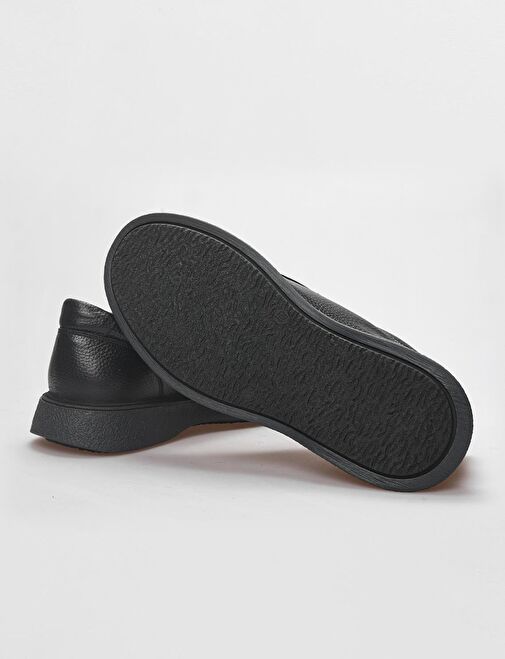 Hakiki Deri Siyah Bağcıklı Erkek Günlük Ayakkabı - Görsel 5