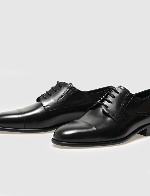 Hakiki Deri Siyah Erkek Klasik Ayakkabı - Görsel 5