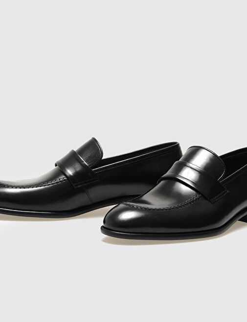 Hakiki Deri Siyah Erkek Klasik Ayakkabı - Görsel 5