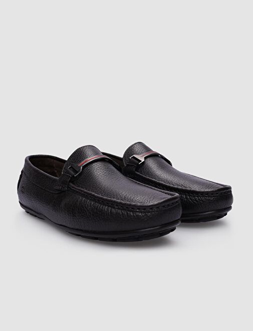 %100 Hakiki Deri Kahverengi Toka Detaylı Erkek Loafer - Görsel 3