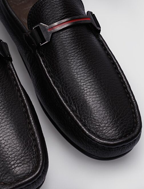 %100 Hakiki Deri Kahverengi Toka Detaylı Erkek Loafer - Görsel 5