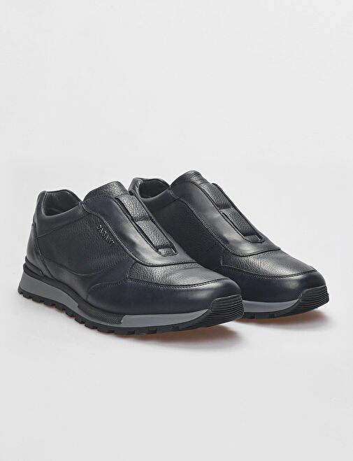 Hakiki Deri Lacivert Kürklü Erkek Spor Ayakkabı - Görsel 3