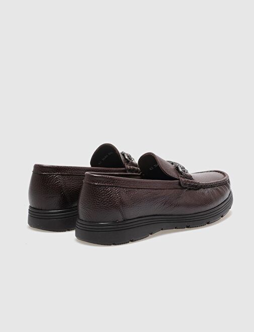 Hakiki Deri Kahverengi Tokalı Erkek Günlük Ayakkabı - Görsel 4