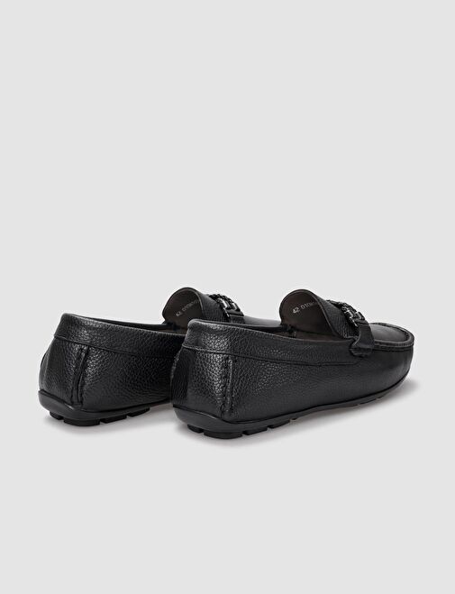 Hakiki Deri Siyah Tokalı Erkek Loafer - Görsel 4