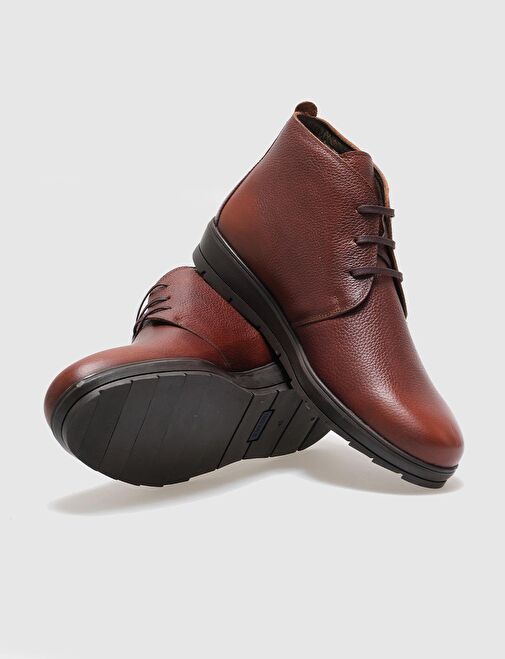 Hakiki Deri Taba Bağcıklı Erkek Günlük Bot - Görsel 5