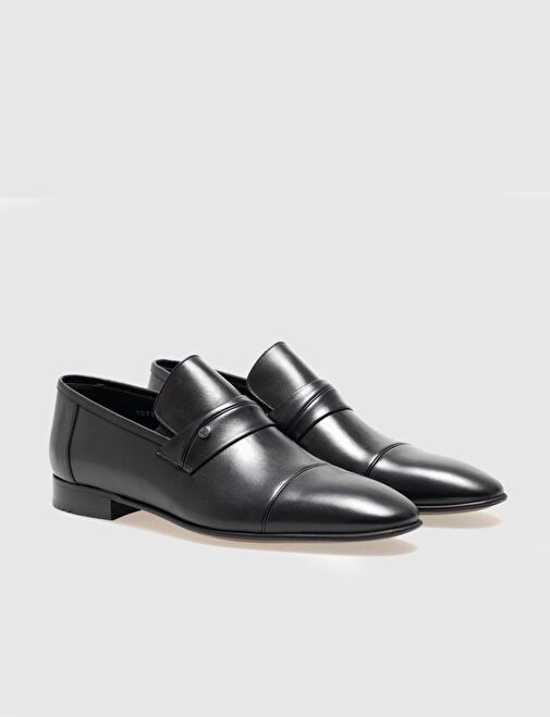 Hakiki Deri Siyah Kemerli Erkek Klasik Ayakkabı - Görsel 3