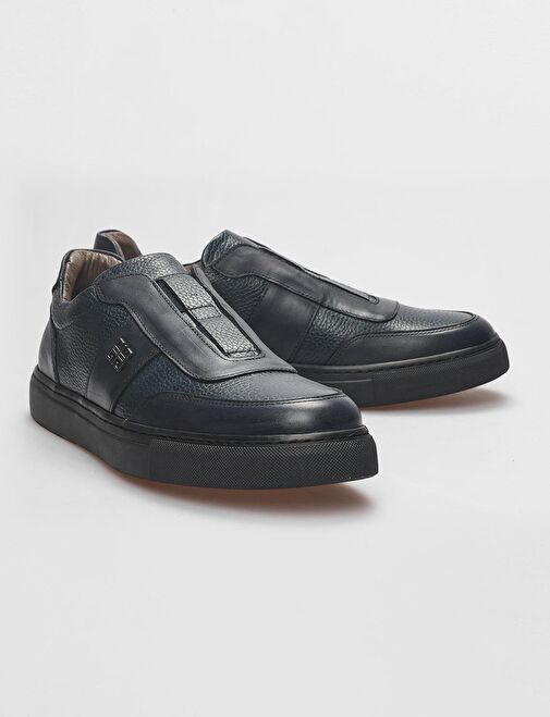 Hakiki Deri Lacivert Erkek Spor Ayakkabı - Görsel 5