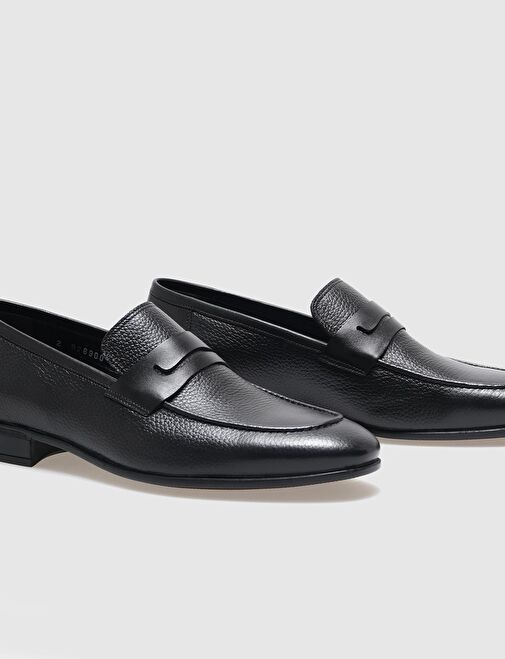 Hakiki Deri Siyah Kemerli Erkek Klasik Ayakkabı - Görsel 5