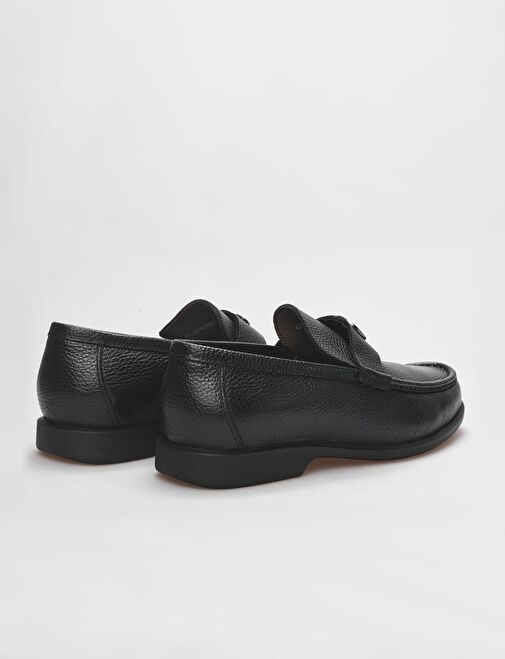 Hakiki Deri Siyah Tokalı Erkek Günlük Ayakkabı - Görsel 4