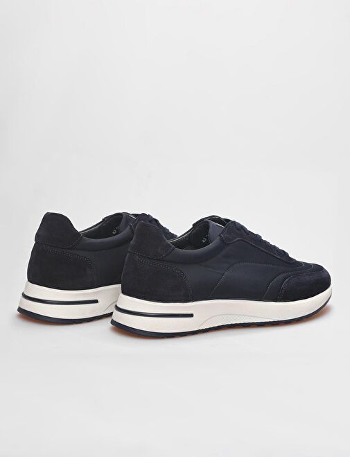 Hakiki Deri Lacivert Süet Erkek Spor Ayakkabı - Görsel 6