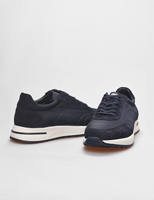 Hakiki Deri Lacivert Süet Erkek Spor Ayakkabı - Görsel 9