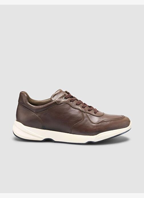 %100 Hakiki Deri Kahverengi Bağcıklı Erkek Günlük Ayakkabı - Görsel 2