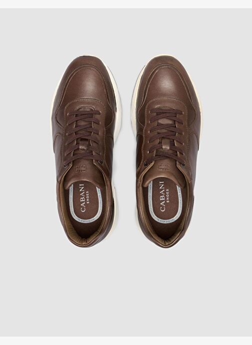 %100 Hakiki Deri Kahverengi Bağcıklı Erkek Günlük Ayakkabı - Görsel 5